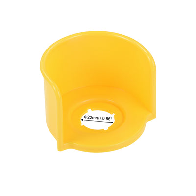 Harfington Uxcell 22mm Plastic Half Circle Emergency Stop Switch Push Button Protective Cover Yellow 72x72x48mm 2pcs