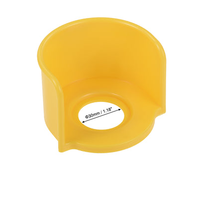 Harfington Uxcell 30mm Plastic Half Circle Emergency Stop Switch Push Button Protective Cover Yellow  72x72x48mm