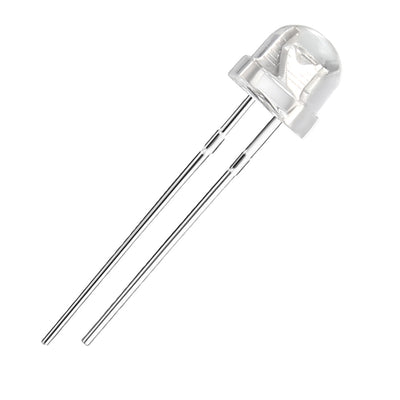 Harfington Uxcell 25pcs 5mm White LED Diode Lights (Clear Straw Hat Transparent DC 3-3.2V) Electronics Components Light Emitting Diodes