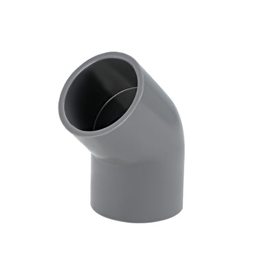 Harfington Uxcell PVC Pipe Fitting, 32mm Slip Socket, 45 Degree Elbow Connector Gray 10Pcs