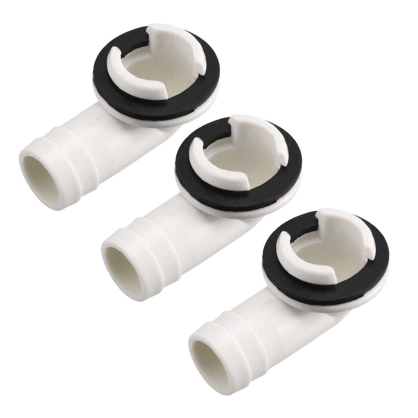uxcell Uxcell Air Conditioner Drain Hose Connector Elbow Fitting with Rubber Ring for Mini-Split Units and Window AC Unit 22.5mm 3Pcs