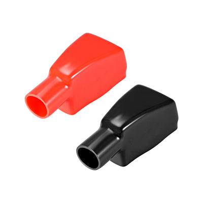 Harfington Uxcell Battery Terminal Insulating Rubber Protector Covers for 20mm Cable Trapezoid Shape Red Black 1 Pair