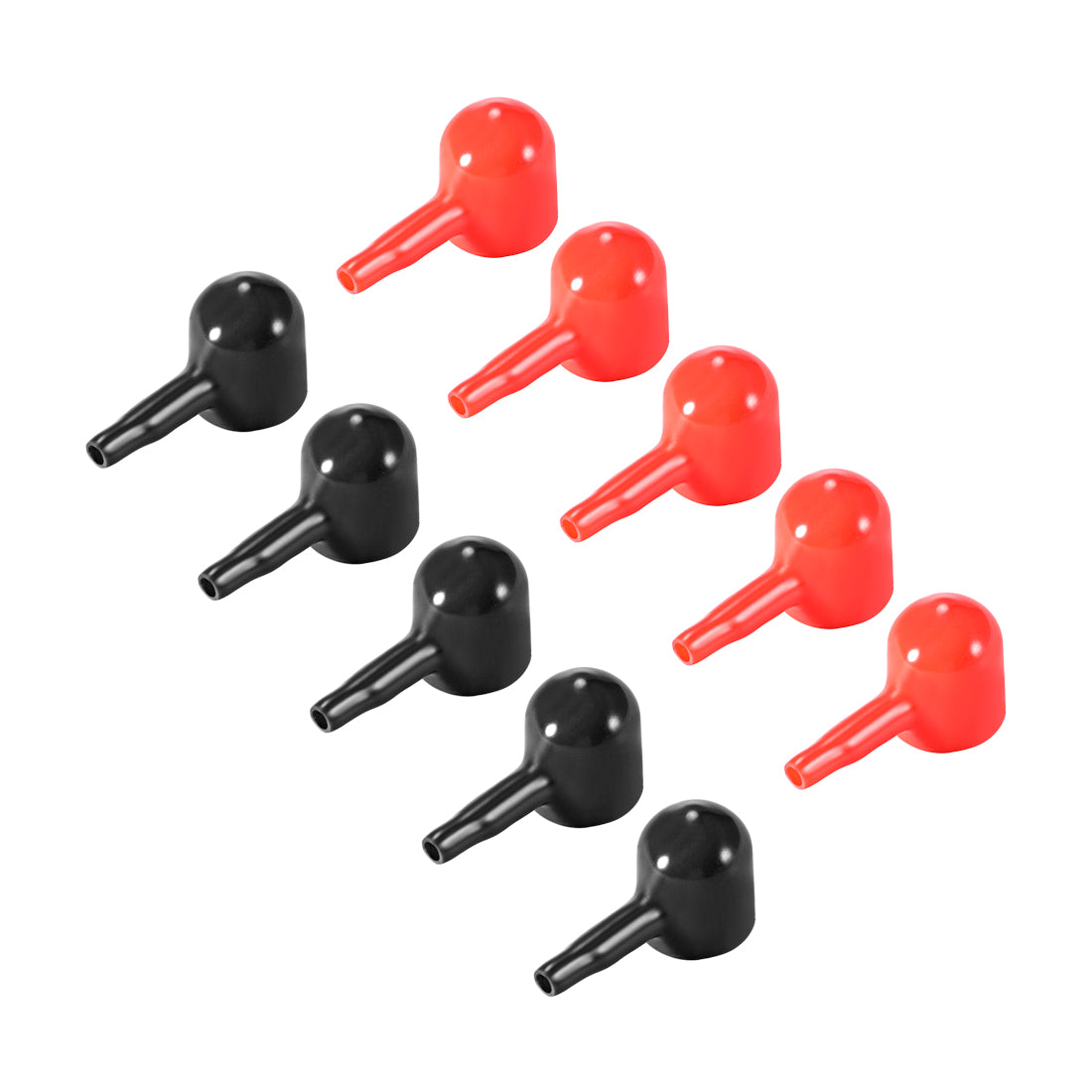 uxcell Uxcell Battery Terminal Insulating Rubber Protector Covers for 12mm Terminal 3mm Cable Red Black 5 Pairs