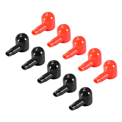 Harfington Uxcell Battery Terminal Insulating Rubber Protector Covers for 14mm Terminal 4mm Cable Red Black 5 Pairs