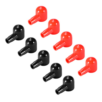 Harfington Uxcell Battery Terminal Insulating Rubber Protector Covers for 14mm Terminal 6mm Cable Red Black 5 Pairs