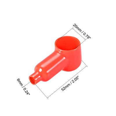 Harfington Uxcell Battery Terminal Insulating Rubber Protector Covers for 20mm Terminal 6mm Cable Red Black 5 Pairs