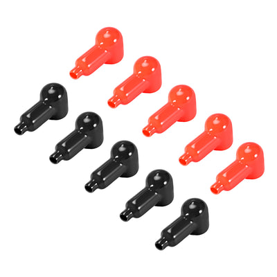 Harfington Uxcell Battery Terminal Insulating Rubber Protector Covers for 20mm Terminal 6mm Cable Red Black 5 Pairs