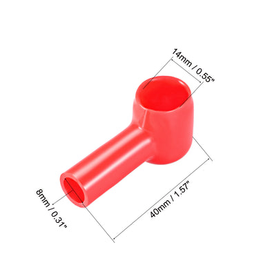 Harfington Uxcell Battery Terminal Insulating Rubber Protector Covers for 14mm Terminal 8mm Cable Red Black 5 Pairs