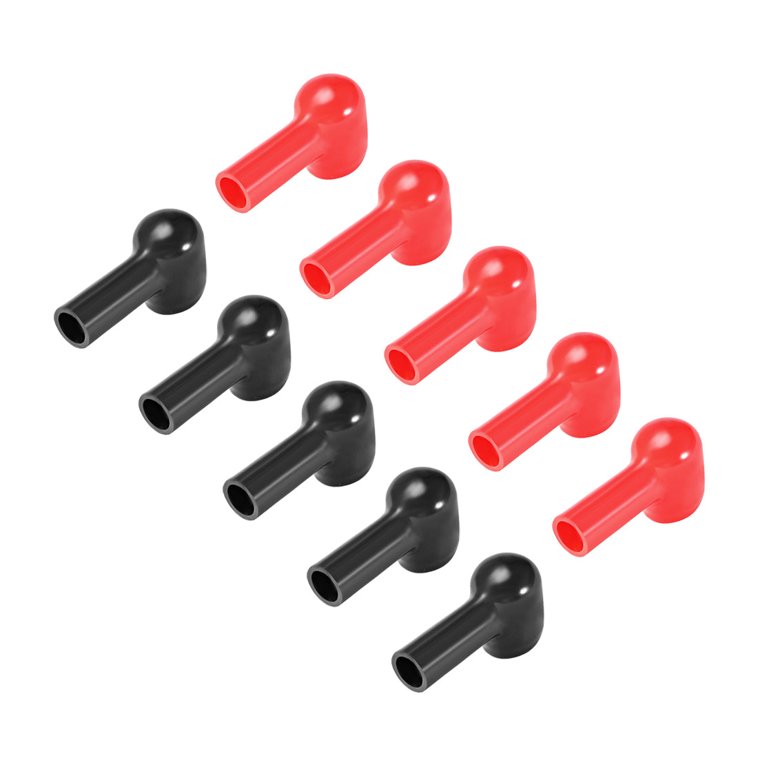 uxcell Uxcell Battery Terminal Insulating Rubber Protector Covers for 14mm Terminal 8mm Cable Red Black 5 Pairs