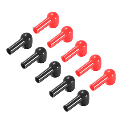 Harfington Uxcell Battery Terminal Insulating Rubber Protector Covers for 16mm Terminal 8mm Cable Red Black 5 Pairs