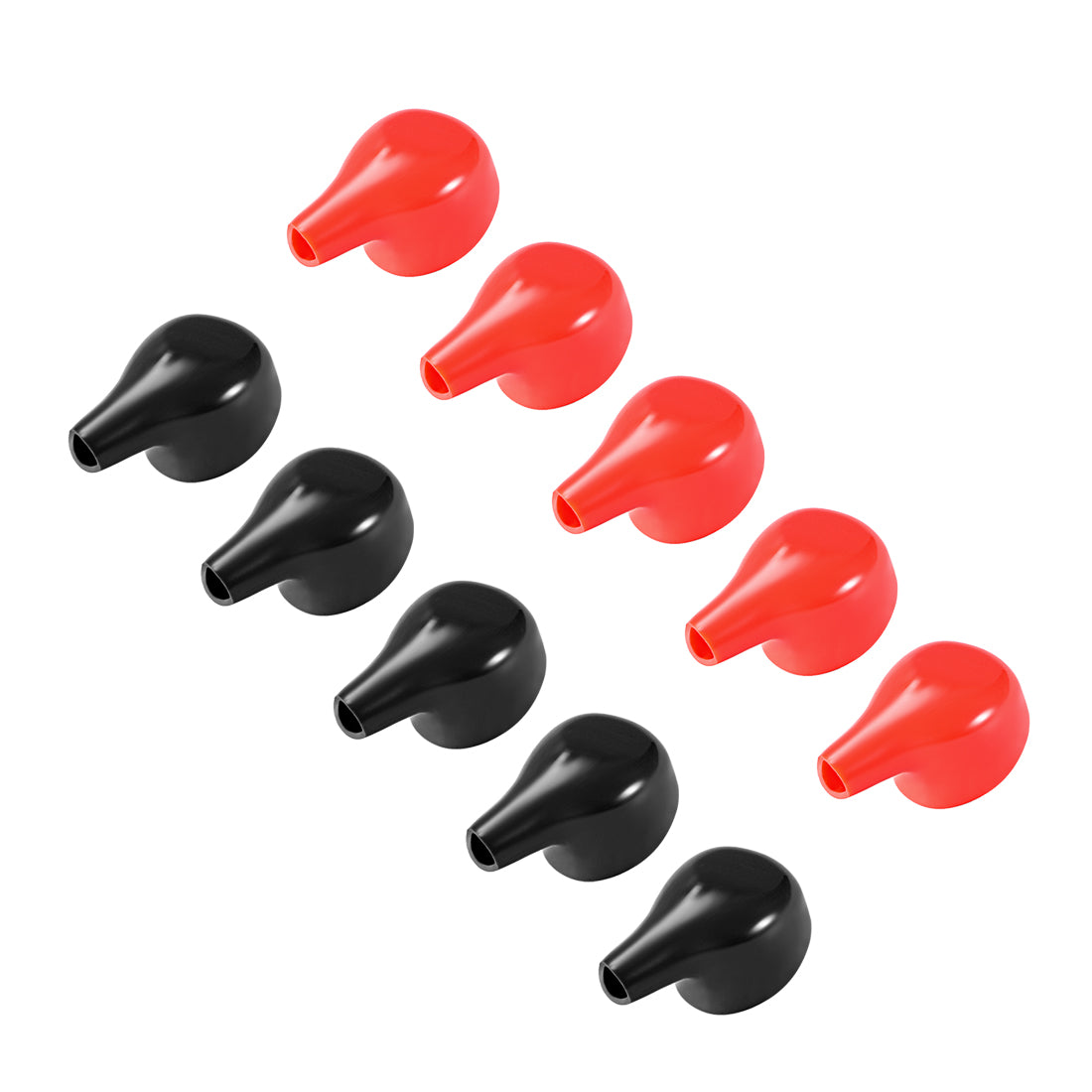 uxcell Uxcell Battery Terminal Insulating Rubber Protector Covers for 28mm Terminal 8mm Cable Red Black 5 Pairs