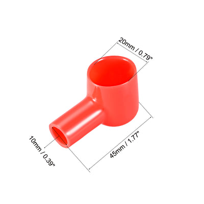 Harfington Uxcell Battery Terminal Insulating Rubber Protector Covers for 20mm Terminal 10mm Cable Red Black 5Pairs