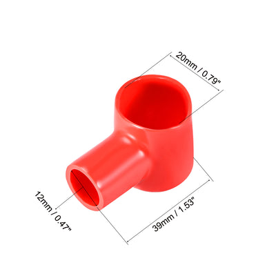 Harfington Uxcell Battery Terminal Insulating Rubber Protector Covers for 20mm Terminal 12mm Cable Red Black 5 Pairs