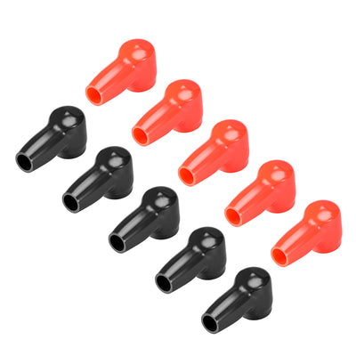 Harfington Uxcell Battery Terminal Insulating Rubber Protector Covers for 22mm Terminal 13mm Cable Red Black 5 Pairs