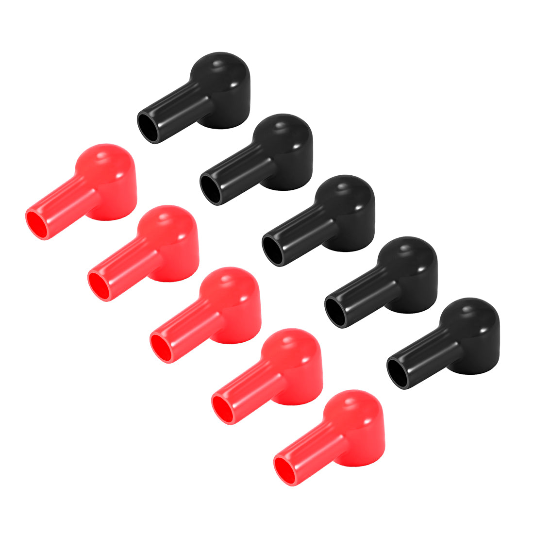 uxcell Uxcell Battery Terminal Insulating Rubber Protector Covers for 25mm Terminal 14mm Cable Red Black 5 Pairs
