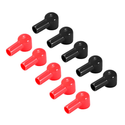 Harfington Uxcell Battery Terminal Insulating Rubber Protector Covers for 25mm Terminal 14mm Cable Red Black 5 Pairs
