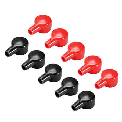 Harfington Uxcell Battery Terminal Insulating Rubber Protector Covers for 43mm Terminal 15mm Cable Red Black 5 Pairs