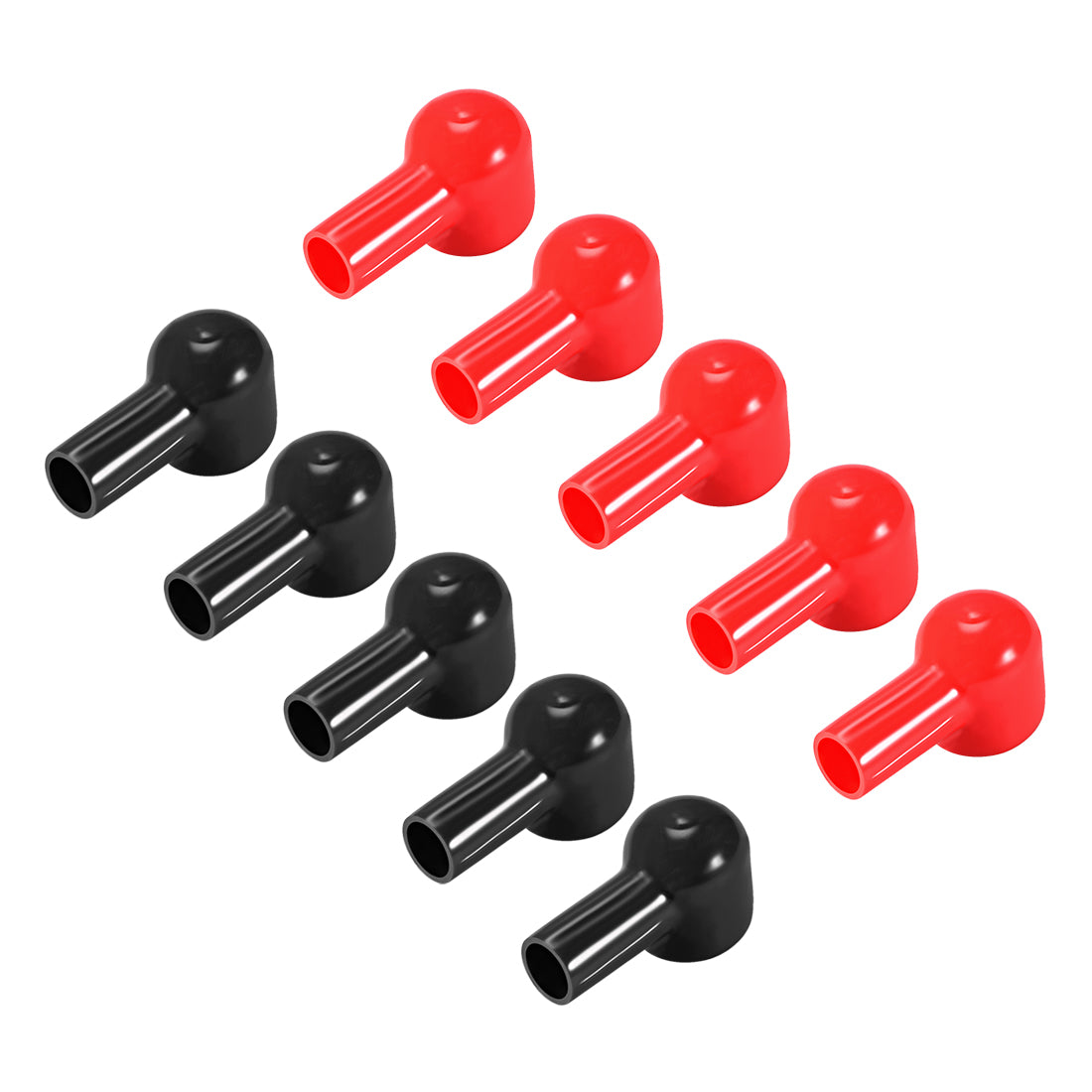 uxcell Uxcell Battery Terminal Insulating Rubber Protector Covers for 30mm Terminal 16mm Cable Red Black 5 Pairs