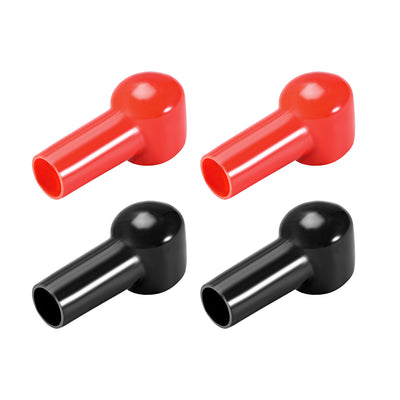 Harfington Uxcell Battery Terminal Insulating Rubber Protector Covers for 40mm Terminal 25mm Cable Red Black 2 Pairs