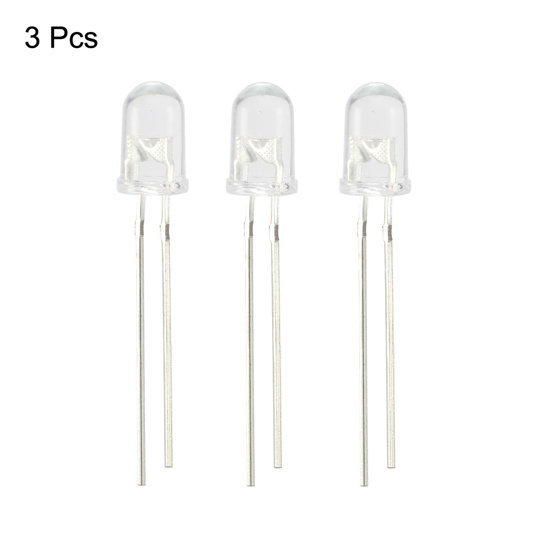 Uxcell Uxcell 3pcs 3mm 365-370nm Light Emitting Diode DC 3.4V 20mA Clear Round Purple