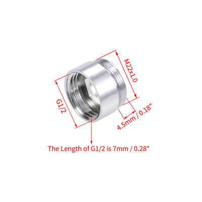Harfington Uxcell Faucet Adapter M22 Male Thread to M24 Female Thread Copper Aerator 5Pcs