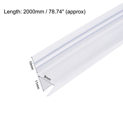 Harfington Uxcell Frameless Glass Shower Door Sweep h-Type with 10mm Drip Rail 8mm Glass x 2000mm