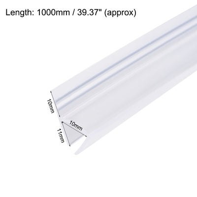 Harfington Uxcell Frameless Glass Shower Door Sweep h-Type with 10mm Drip Rail 10mm Glass x 1000mm