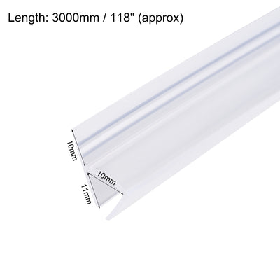 Harfington Uxcell Frameless Glass Shower Door Sweep h-Type with 10mm Drip Rail 10mm Glass x 3000mm