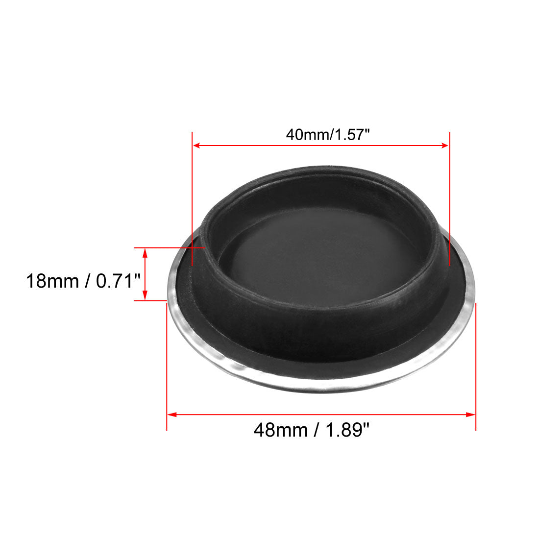 uxcell Uxcell Rubber Sink Plug Drain Stopper Fit 40mm with Ring for Kitchen Sink