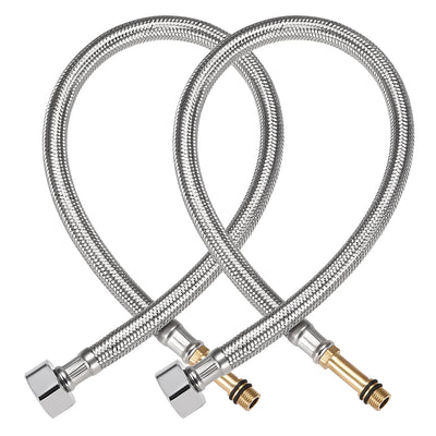 Harfington Uxcell Faucet Supply Line Connector 304 Stainless Steel Hose 2Pcs