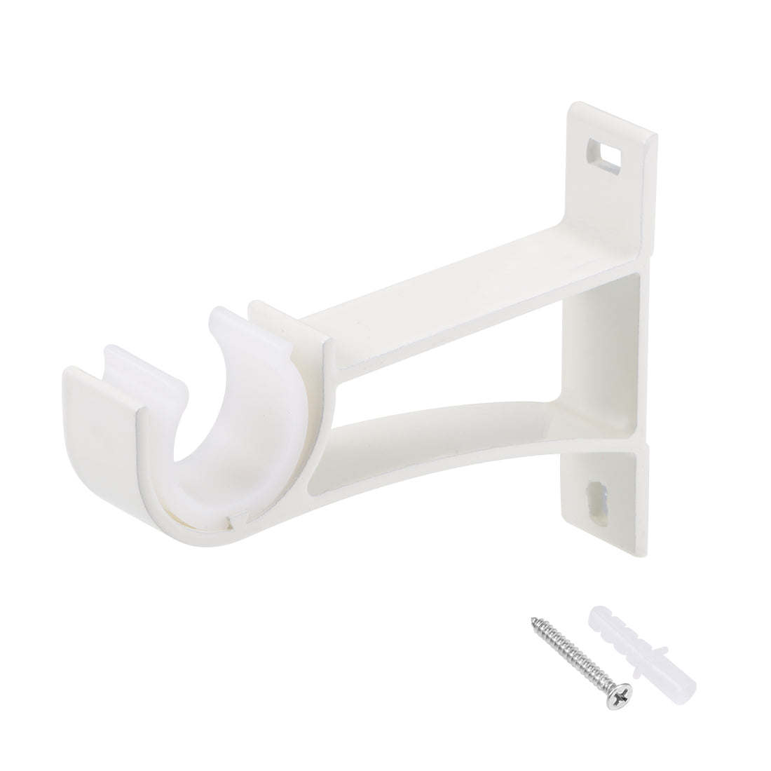 uxcell Uxcell Curtain Rod Bracket Aluminum Alloy Single Holder Support for 24mm Drapery Rod, 108 x 80 x 19mm Beige