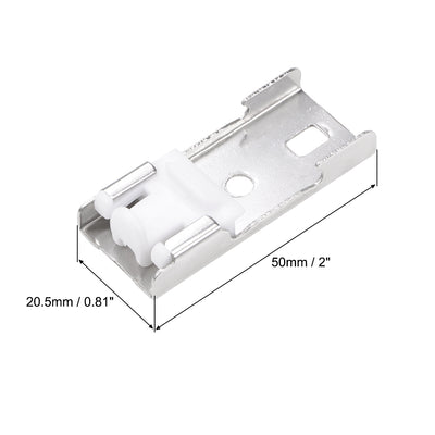 Harfington Uxcell Curtain Rod Bracket Stainless Steel Drapery Track Holder for 20mm Rail Top Mounted on Ceiling 2 Pcs