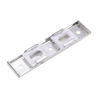Harfington Uxcell Curtain Rod Bracket Double Stainless Steel Drapery Track Holder for 20mm Rail Top Mounted on Ceiling 6 Pcs