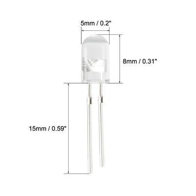 Harfington Uxcell 50pcs 5mm 940nm Infrared Emitter Diode DC1.45-1.65V IR Emitter Clear Round Head