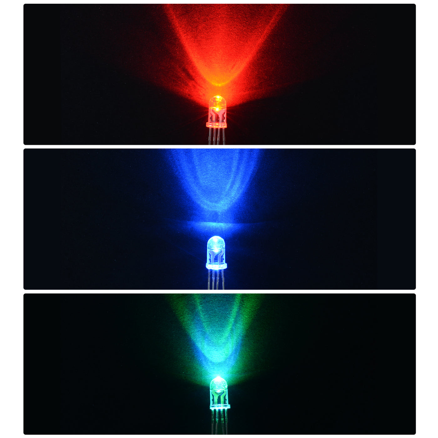uxcell Uxcell 20pcs 5mm Infrared Emitter Diodes DC 1.8-2V 3-3.2V LED IR, Red Green Blue Light