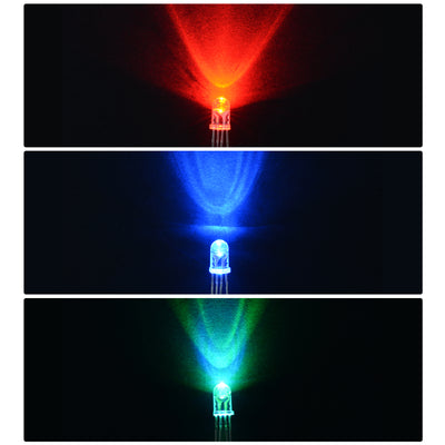 Harfington Uxcell 20pcs 5mm Infrared Emitter Diodes DC 1.8-2V 3-3.2V LED IR, Red Green Blue Light