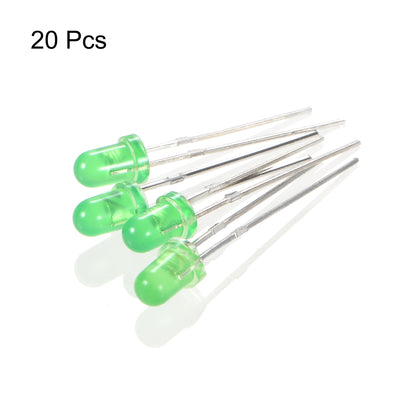 Harfington Uxcell 20pcs 3mm Infrared Emitter Diodes DC 3-3.2V 20mA LED IR Emitting Green Head