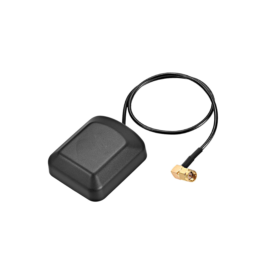 uxcell Uxcell GPS Active Antenna 90-Degree SMA Male Plug 28dB Aerial Connector Cable with Magnetic Mount 0.5 Meter Wire