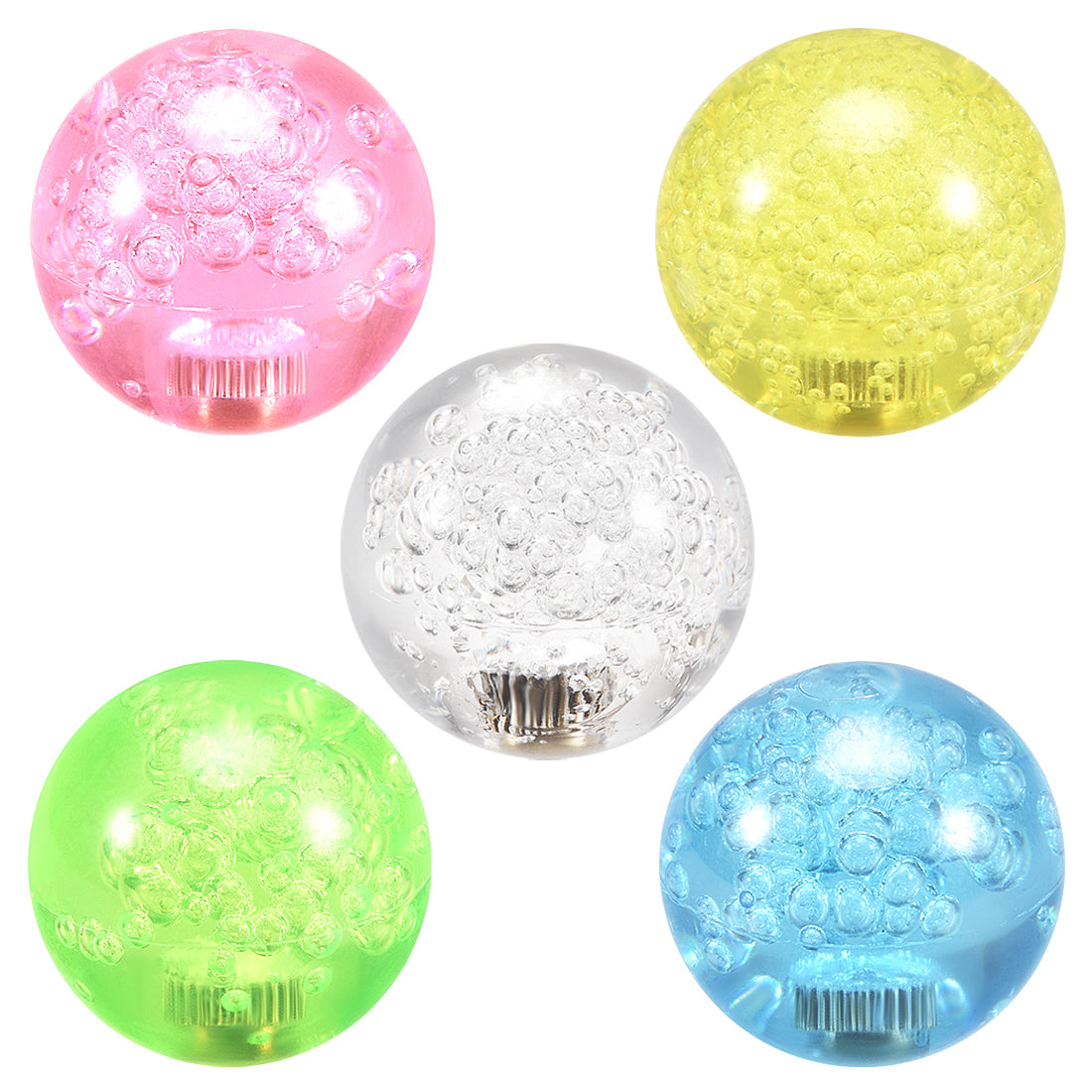 uxcell Uxcell Joystick Ball Top Handle Rocker Round Head Arcade Fighting Game DIY Parts Replacement Crystal Pink Yellow Blue Green White 5Pcs