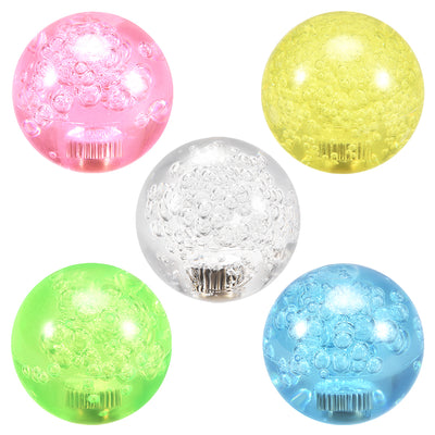 Harfington Uxcell Joystick Ball Top Handle Rocker Round Head Arcade Fighting Game DIY Parts Replacement Crystal Pink Yellow Blue Green White 5Pcs