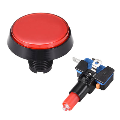Harfington Uxcell Game Push Button 60mm Round 12V LED Illuminated Push Button Switch with Micro switch for Arcade Video Games 5 colors 5pcs