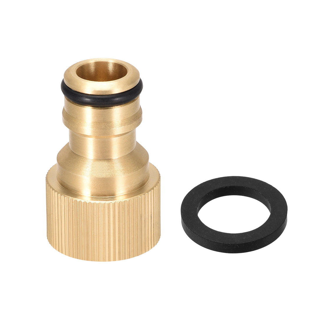 uxcell Uxcell Brass Faucet Tap Quick Connector G1/2 Female Thread Hose Pipe Socket Adapter