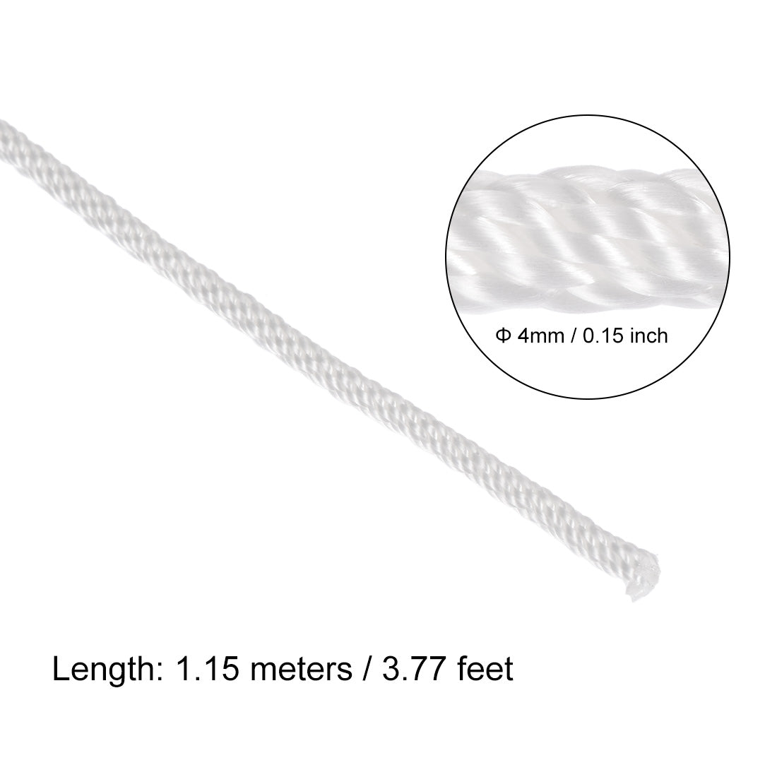 uxcell Uxcell Recoil start Rope with Handle 4mm Diameter 1.15 Meter 3.7ft Polyester Pull Cord for 168F 170F Lawn Mower Trimmer Chainsaw Engine Parts
