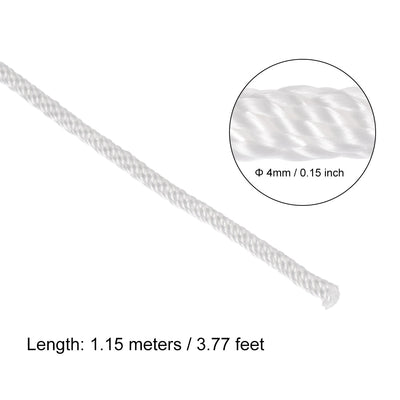 Harfington Uxcell Recoil start Rope with Handle 4mm Diameter 1.15 Meter 3.7ft Polyester Pull Cord for 168F 170F Lawn Mower Trimmer Chainsaw Engine Parts