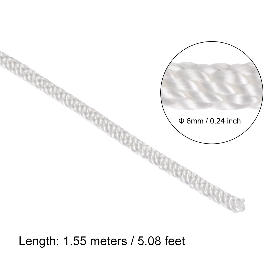 uxcell Uxcell Recoil start Rope 6mm Dia 1.55m 5ft Polyester Pull Cord for 178F 186F Lawn Mower Trimmer Engine Replacement Part