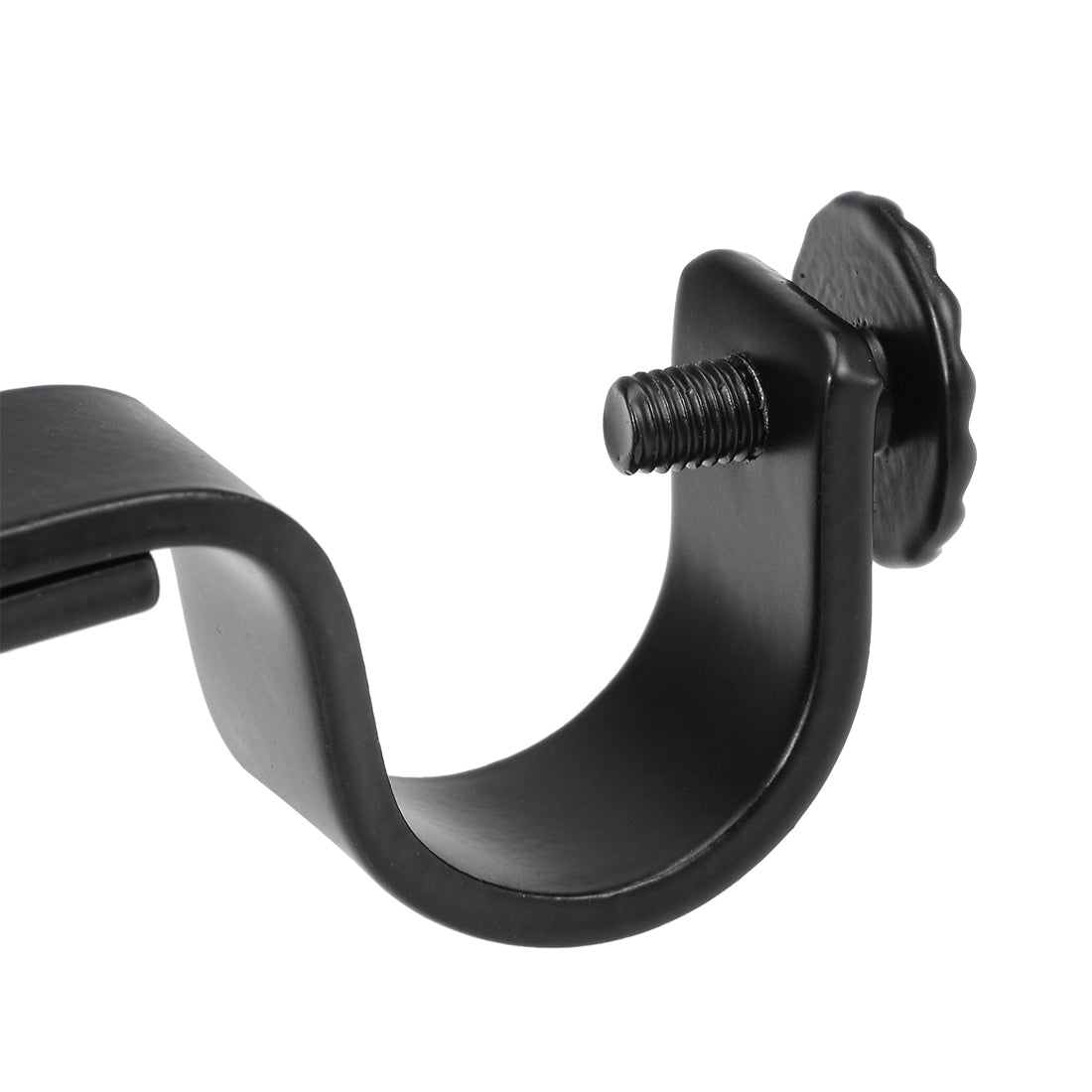 uxcell Uxcell Curtain Rod Bracket Iron Single Holder Support for 22mm Drapery Rod, 94 x 46 x 16mm Black