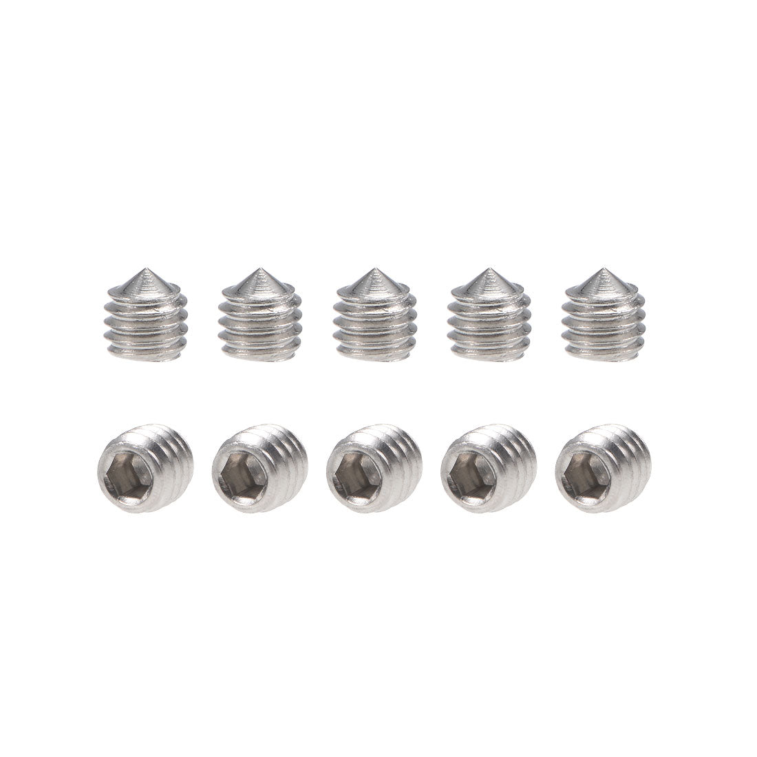 uxcell Uxcell 50Pcs M3x3mm Internal Hex Socket Set Grub Screws Cone Point 304 Stainless Steel Screw