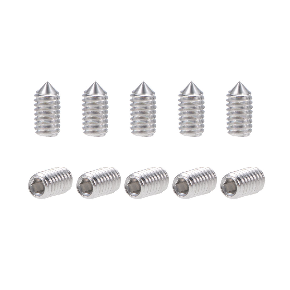 uxcell Uxcell Internal Hex Socket Set Grub Screws Cone Point 304 Stainless Steel Screw 50Pcs