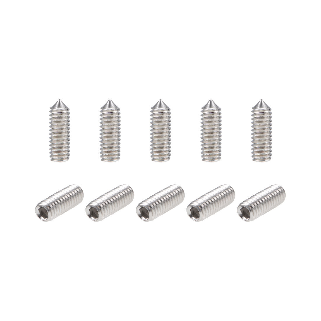uxcell Uxcell Internal Hex Socket Set Grub Screws Cone Point 304 Stainless Steel Screw 50Pcs