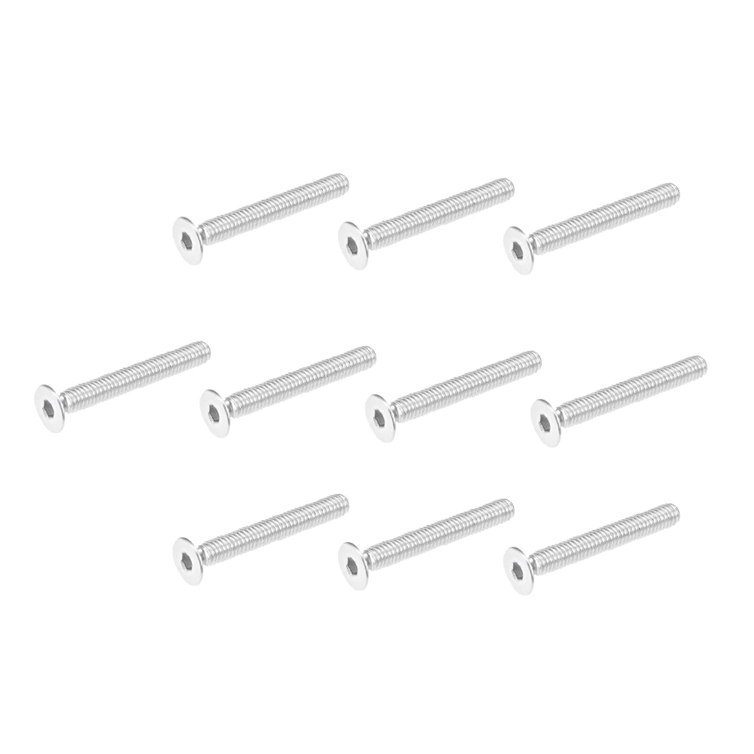 uxcell Uxcell Flat Head Machine Screws Inner Hex 304 Stainless Steel Fasteners Bolts 40pcs